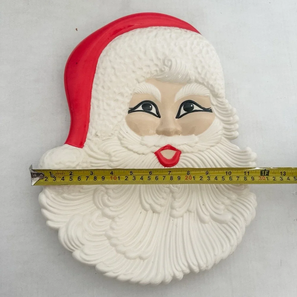 Vintage Santa Christmas Cookie‎ Platter Ceramic Wall Hanging Santa Clause
